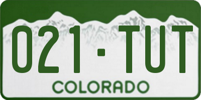 CO license plate 021TUT