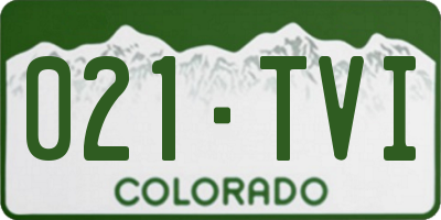 CO license plate 021TVI