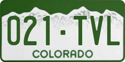 CO license plate 021TVL