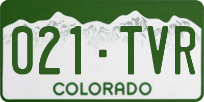 CO license plate 021TVR