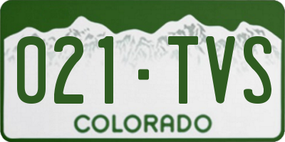 CO license plate 021TVS