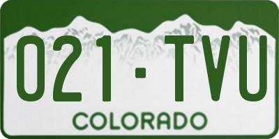 CO license plate 021TVU