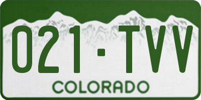 CO license plate 021TVV