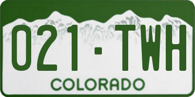 CO license plate 021TWH