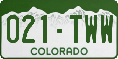 CO license plate 021TWW