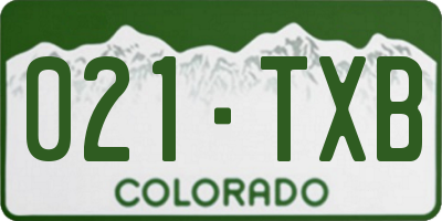 CO license plate 021TXB