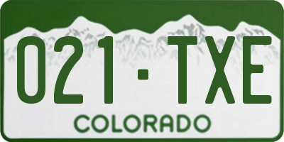 CO license plate 021TXE