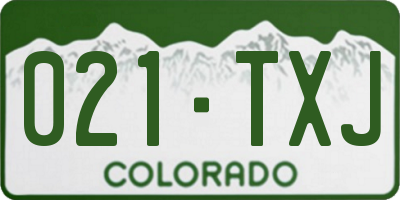 CO license plate 021TXJ