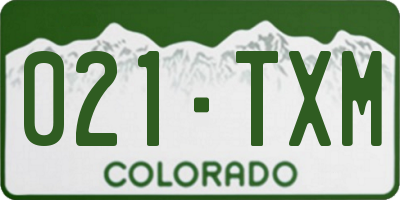 CO license plate 021TXM