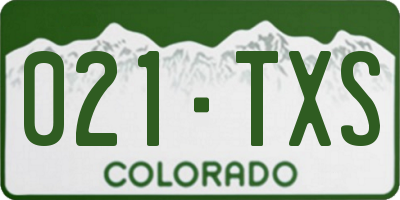 CO license plate 021TXS