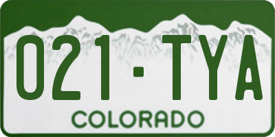 CO license plate 021TYA