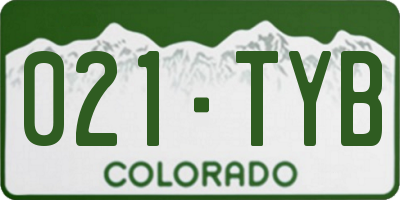 CO license plate 021TYB