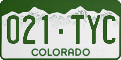 CO license plate 021TYC