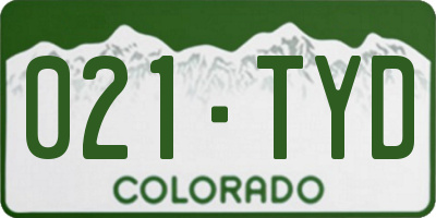 CO license plate 021TYD