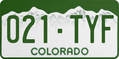 CO license plate 021TYF