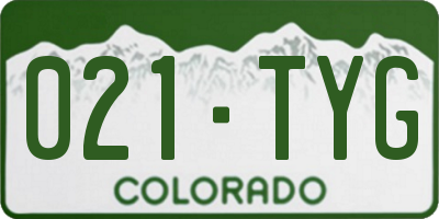 CO license plate 021TYG