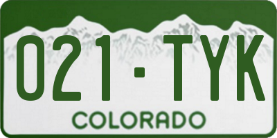 CO license plate 021TYK