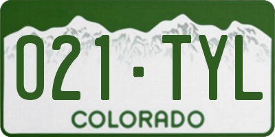 CO license plate 021TYL