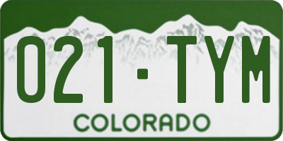 CO license plate 021TYM