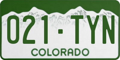 CO license plate 021TYN