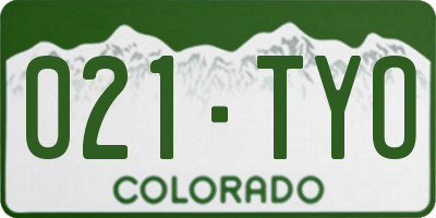 CO license plate 021TYO