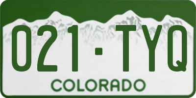 CO license plate 021TYQ