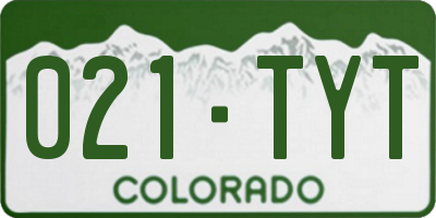 CO license plate 021TYT