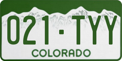 CO license plate 021TYY