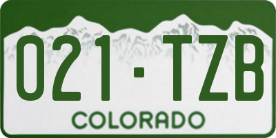 CO license plate 021TZB