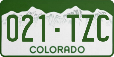 CO license plate 021TZC