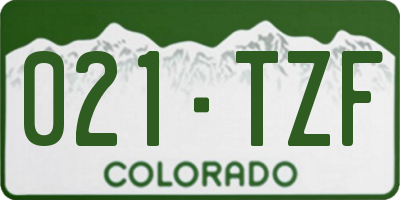 CO license plate 021TZF
