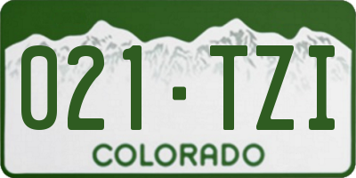 CO license plate 021TZI