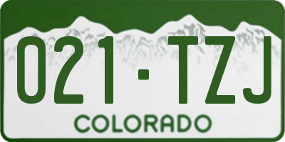 CO license plate 021TZJ