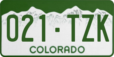 CO license plate 021TZK