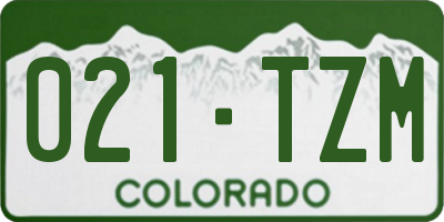 CO license plate 021TZM