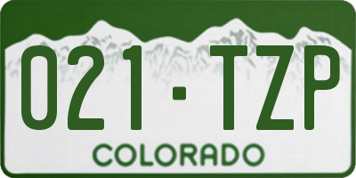 CO license plate 021TZP