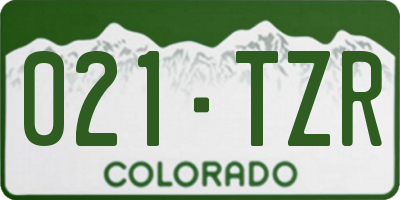 CO license plate 021TZR
