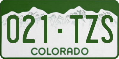 CO license plate 021TZS