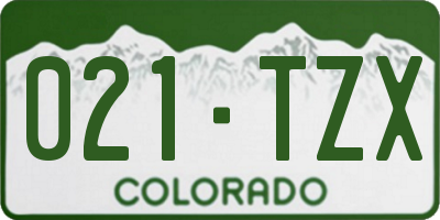 CO license plate 021TZX
