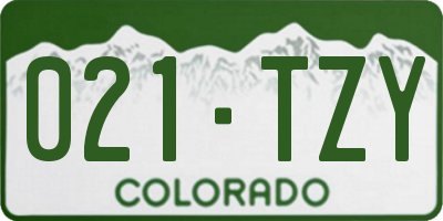 CO license plate 021TZY