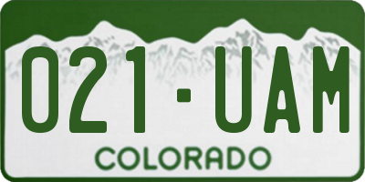 CO license plate 021UAM