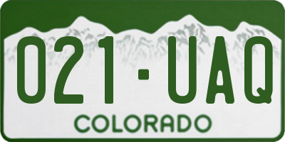 CO license plate 021UAQ