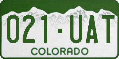 CO license plate 021UAT