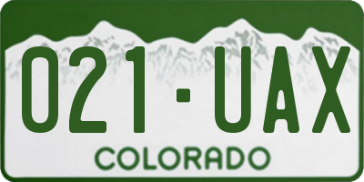 CO license plate 021UAX
