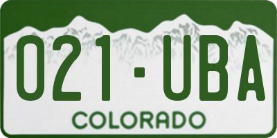 CO license plate 021UBA