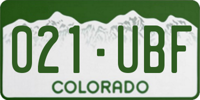 CO license plate 021UBF