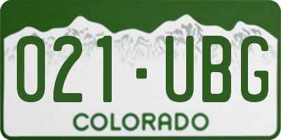 CO license plate 021UBG