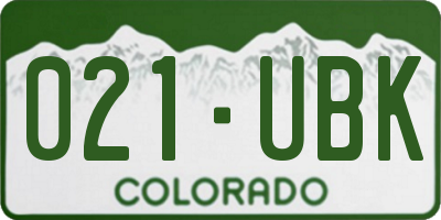 CO license plate 021UBK