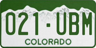 CO license plate 021UBM