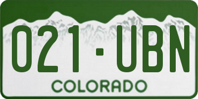 CO license plate 021UBN
